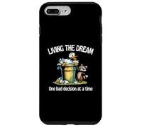 Living The Dream One Bad Decision At A Time Canard et raton laveur Coque pour iPhone 7 Plus/8 Plus