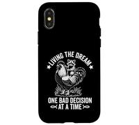 Living The Dream One Bad Decision at a Time Funny Raton Laveur Coque pour iPhone X/XS