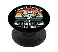 Living The Dream One Bad Decision at a Time Funny Raton Laveur PopSockets PopGrip Adhésif