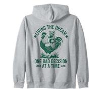 Living The Dream One Bad Decision at a Time Funny Raton Laveur Sweat à Capuche