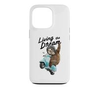 Living The Dream Sloth Cruising on a mobylette. Coque pour iPhone 13 Pro