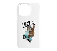 Living The Dream Sloth Cruising on a mobylette. Coque pour iPhone 15 Pro Max