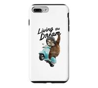 Living The Dream Sloth Cruising on a mobylette. Coque pour iPhone 7 Plus/8 Plus