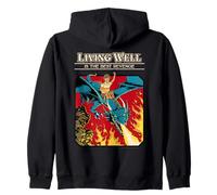 Living Well Dragon Sarcastic Retro Vintage Funny Adult Humor Sweat à Capuche