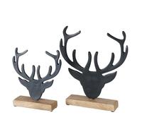 LivingActive Manto présentoir décoratif cerf set de 2 pièces Argent