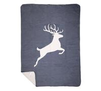 LivingActive Plaid cerf bondissant gris foncé