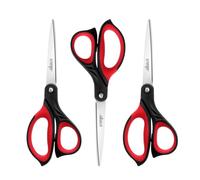 LIVINGO 8,5" Ciseaux, Ciseaux en inoxydable 3 packs ultra tranchants, professionnel Ergonomic Comfort Grip Scissors for Office School Home Supplies