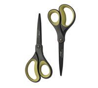 LIVINGO Lot de 2 paires de ciseaux anti-adhésifs en titane de 20,3 cm, professionnels en acier inoxydable avec prise en main confortable, tout usage, ciseaux droits pour papeterie de bureau, loisirs