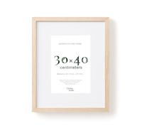 LIVINGTASTE 12x16 pouces Cadre photo 30x40 cm finition chêne Naturel avec façade acrylique, 1 pièce avec passe partout pour A4 (21x29,7 cm), idéal pour photos de famille dans le salon - 1pk