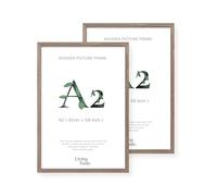 LIVINGTASTE A2 Cadre poster 42x59.4 cm finition chêne Foncé avec façade acrylique, lot de 2, idéal pour décoration murale du salon, décoration de studio, affiches artistiques 2pk