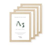 LIVINGTASTE A5 Cadre photo 14.8x21 cm finition chêne Naturel avec façade acrylique, lot de 4, idéal pour décoration de chambre d’enfant, photos de famille, Cadre de bureau 4pk