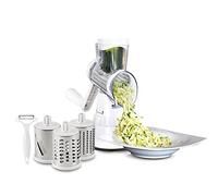 LIVINGTON Sumo Slicer | Râpe à tambour 3 en 1 - Pour râper, couper, râper, râper, fonction de fixation, multirafe, râpeuse, râpeuse, hachoir à légumes, coupe-légumes | L'original de la télévision