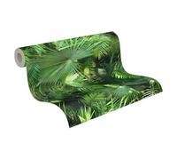 Livingwalls 36200-1 Papier peint intissé Motif palmier Aspect jungle Vert et noir 10,05 m x 0,53 m Fabriqué en Allemagne