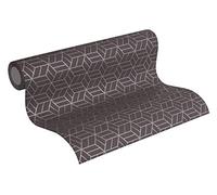 Livingwalls 369201 Metropolitan Stories Lizzy London Papier peint géométrique à paillettes marron métallisé 10,05 x 0,53 m