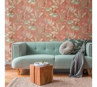 Livingwalls 393482 Papier peint intissé Motif floral Rouge/orange/vert/rose 10,05 m x 0,53 m Fabriqué en Allemagne