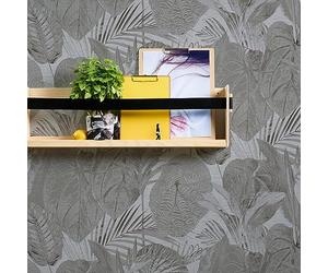 Livingwalls 393555 Papier peint intissé Motif jungle Gris anthracite 10,05 m x 0,53 m