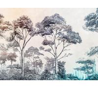 Livingwalls 399021 Papier peint intissé Motif arbre multicolore, crème, bleu - Fabriqué en Allemagne - Motif arbre sur 1,59 x 2,80 m