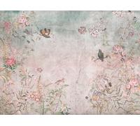 Livingwalls 399201 Papier peint photo intissé Motif fleurs multicolores, grises et bleues 3,71 x 2,80 m Fabriqué en Allemagne