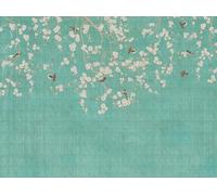 Livingwalls 399211 Papier peint photo intissé Motif fleurs bleues, crèmes, beiges 3,71 m x 2,80 m Fabriqué en Allemagne