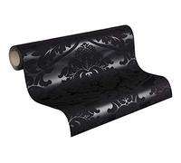 Livingwalls 552631 Papier Peint structuré à motif Tendance Néo-Baroque Noir (Import Allemagne)