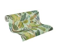 Livingwalls Anna D'Andrea papier peint intissé floral 10,05 m x 0,53 m - bleu, vert, beige - papier peint feuilles - 782191