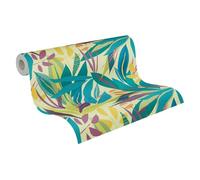 Livingwalls Anna D'Andrea papier peint intissé Floral 10,05 m x 0,53 m - bleu, vert, violet - papier peint feuilles - 782092