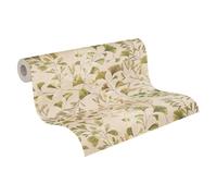 Livingwalls Anna D'Andrea papier peint intissé Floral 10,05 m x 0,53 m - crème, vert, marron, blanc - papier peint feuilles entrelacées - 782233