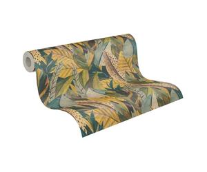 Livingwalls Anna D'Andrea papier peint intissé Floral 10,05 m x 0,53 m - jaune, vert, bleu, violet - papier peint jungle - 782201