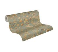 Livingwalls Anna D'Andrea papier peint intissé Floral 10,05 m x 0,53 m - marron, jaune, vert, gris - papier peint feuilles et tiges - 782231