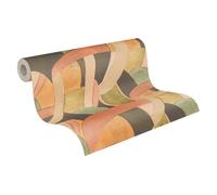 livingwalls Anna D'Andrea papier peint intissé motif graphique 10,05 m x 0,53 m - marron, vert, rouge, beige - papier peint lisse - 782143