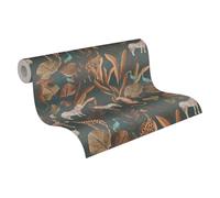 livingwalls Anna D'Andrea papier peint intissé papier peint animal 10,05 m x 0,53 m - bleu, vert, marron - papier peint floral - 782182