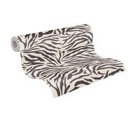 Livingwalls Papier peint intissé Anna D'Andrea Motif zèbre noir/blanc 10,05 m x 0,53 m