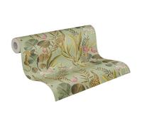 Livingwalls Anna D'Andrea papier peint intissé papier peint animal 10,05 m x 0,53 m - vert, marron, rose - papier peint floral - 782181