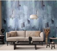 Livingwalls Anna D'Andrea Papier peint photo abstrait 1,59 m x 2,80 m - bleu, gris, vert - papier peint aquarelle - 782072