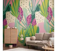 Livingwalls Anna D'Andrea papier peint photo floral 1,59 m x 2,80 m - vert, rose, violet - papier peint feuilles - 782081