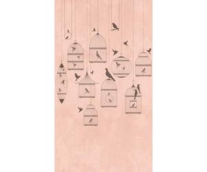 Livingwalls Birds The Wall 382961 382961 382961 Papier peint intissé Motif oiseaux Rose Gris 1,59 m x 2,80 m