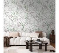 Livingwalls COSMOPLITAN 791452 Papier peint photo intissé avec motif de feuilles de fougère en vert, violet, blanc - Papier peint floral intissé 8,80 m x 0,53 m
