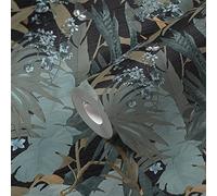 Livingwalls Dschungel 385222 Papier peint intissé Motif feuilles de jungle Turquoise mat 10,05 x 0,53 m Fabriqué en Allemagne