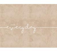 Livingwalls Enjoy Every Day 382851 Papier peint intissé moderne Motif inscription en allemand Beige/blanc 3,71 x 2,80 m