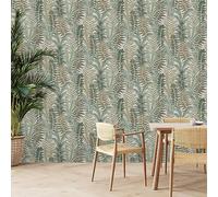 Livingwalls Famous Garden 393474 Papier peint intissé Motif feuilles Beige/vert/marron 10,05 m x 0,53 m