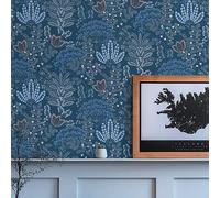 Livingwalls Famous Garden 393494 Papier peint intissé Bleu/blanc/gris/orange 10,05 m x 0,53 m Fabriqué en Allemagne