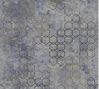 Livingwalls geometric Tapete New Walls Urban Grace Vliestapete blau gold grau 10,05 m x 0,53 m