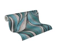 Livingwalls Hot Spots papier peint intissé Floral 10,05 m x 0,53 m - bleu, gris clair, argent, métallique - papier peint moderne - 786552