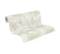 Livingwalls Jungle Papier peint 396474 en beige, crème - papier peint à l'aspect jungle - papier peint floral avec des feuilles de palmier - papier peint de haute qualité sur 10,05m x 0,53m