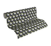 Livingwalls Mac Stopa 327201 32720-1 Harmony in Motion by Mac Stopa Papier peint en non-tissé Motif graphique 3D Gris/vert/noir 10,05 x 0,53 m