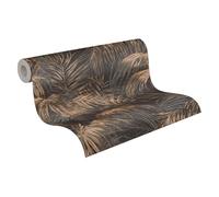 Superbe Papier Peint En Motif De Palmier Par MICHALSKY - Noir, Beige, Marron