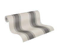 Livingwalls Michalsky 399832 Papier peint intissé à rayures de qualité supérieure Motif maison de campagne Beige Gris