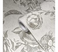 Livingwalls My Home My Spa 387001 Papier peint intissé Motif fleurs Gris clair 10,05 x 0,53 m Fabriqué en Allemagne