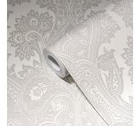 Livingwalls My Home My Spa 387084 Papier peint non tissé Motif baroque Gris scintillant 10,05 x 0,53 m Fabriqué en Allemagne