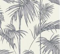Livingwalls Palmentapete Metropolitan Stories papier peint tropical Lola Paris papier peint intissé gris argenté blanc 10,05 m x 0,53 m